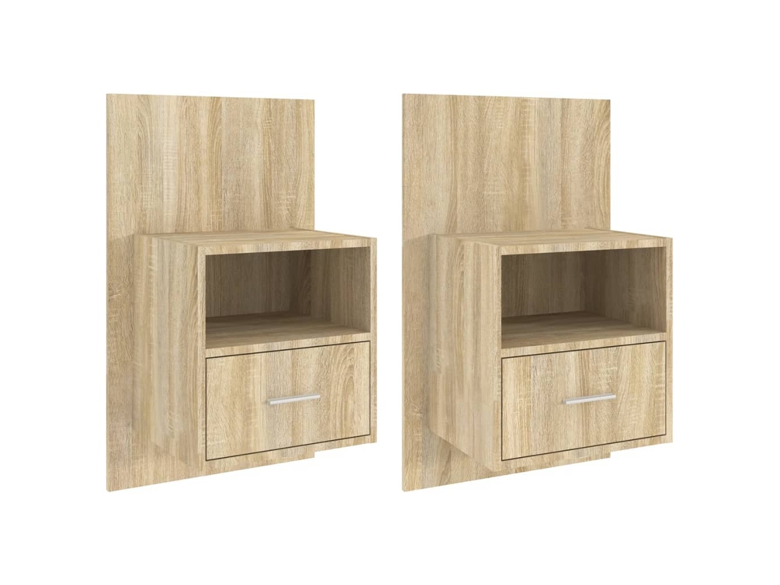 Maison Exclusive - Mesita De Noche De Pared 2 Uds Color Roble Sonoma