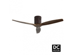 Ventilador Dc Aguilon Marron 3 Aspas Roble 5 Velocidades Sin Luz con mando y temporizador 132d FABRILAMP