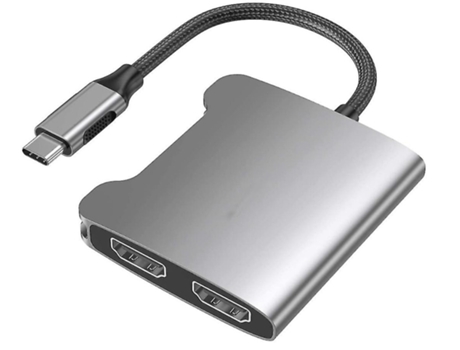 Adaptador USB C a HDMI para monitores duales de hasta 4K/30 Hz, compatible con los nuevos portátiles Mac Surface Book 2/Pro 7/Go Xps 13/15 con BISB...