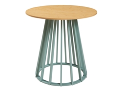 Mesa de comedor Lensuu 76x Ø80 cm Verde pastel/Roble [EN.CASA]