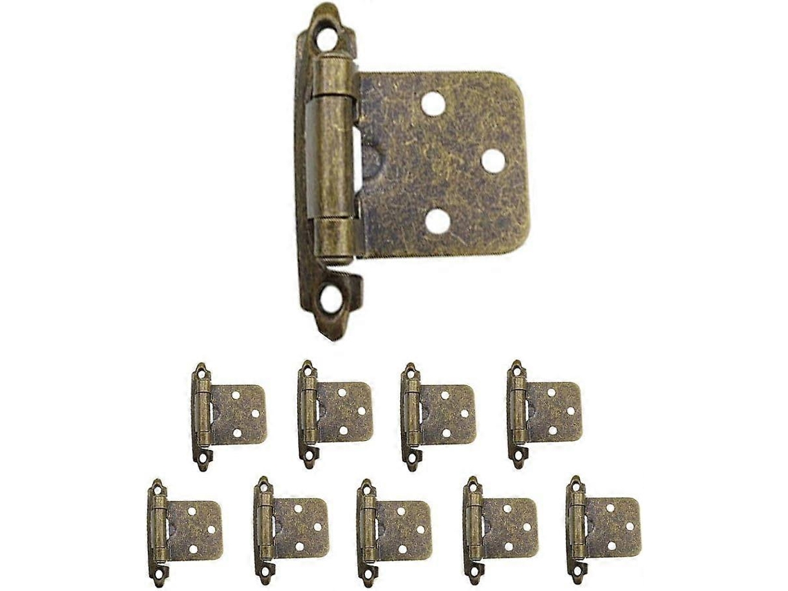 Conjunto De 10 Bisagras De Armario Semiocultas De Estilo Retro Con Acabado Bronce Antiguo