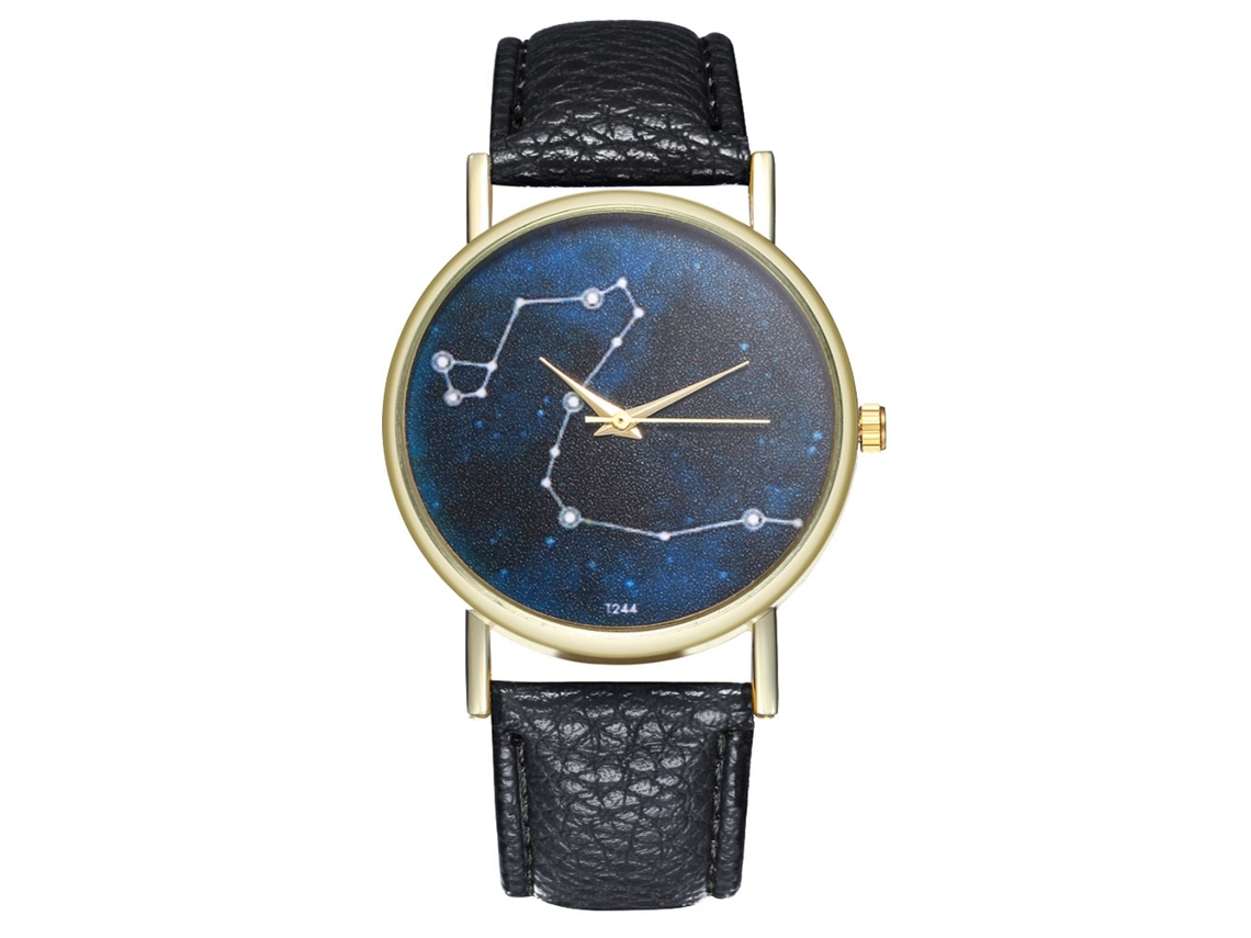 Reloj De Pulsera Galaxy Watch Quartz, Moderno Y Elegante, Con Correa De Cuero Negro.