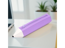Estuche para lápices con forma de lápiz, de cuero, gran capacidad – 1 pieza, morado Hexinyigjly