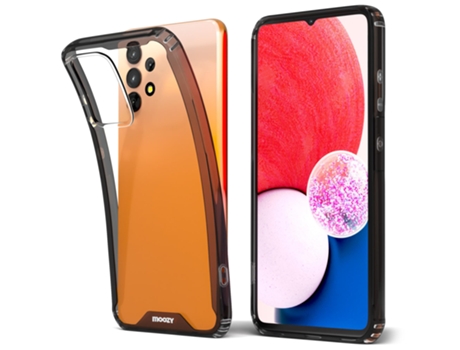 Funda Protectora MOOZY Xframe a Prueba de Golpes para Samsung A13 4G Transparente con Borde Negro Funda Híbrida Transparente de Doble Color con Bor...