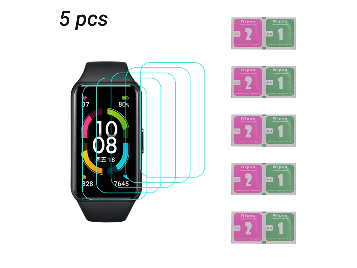 Protector De Pantalla Resistente A Arañazos De Alta Transparencia Honor Band 6 Película Suave Paquete De 5
