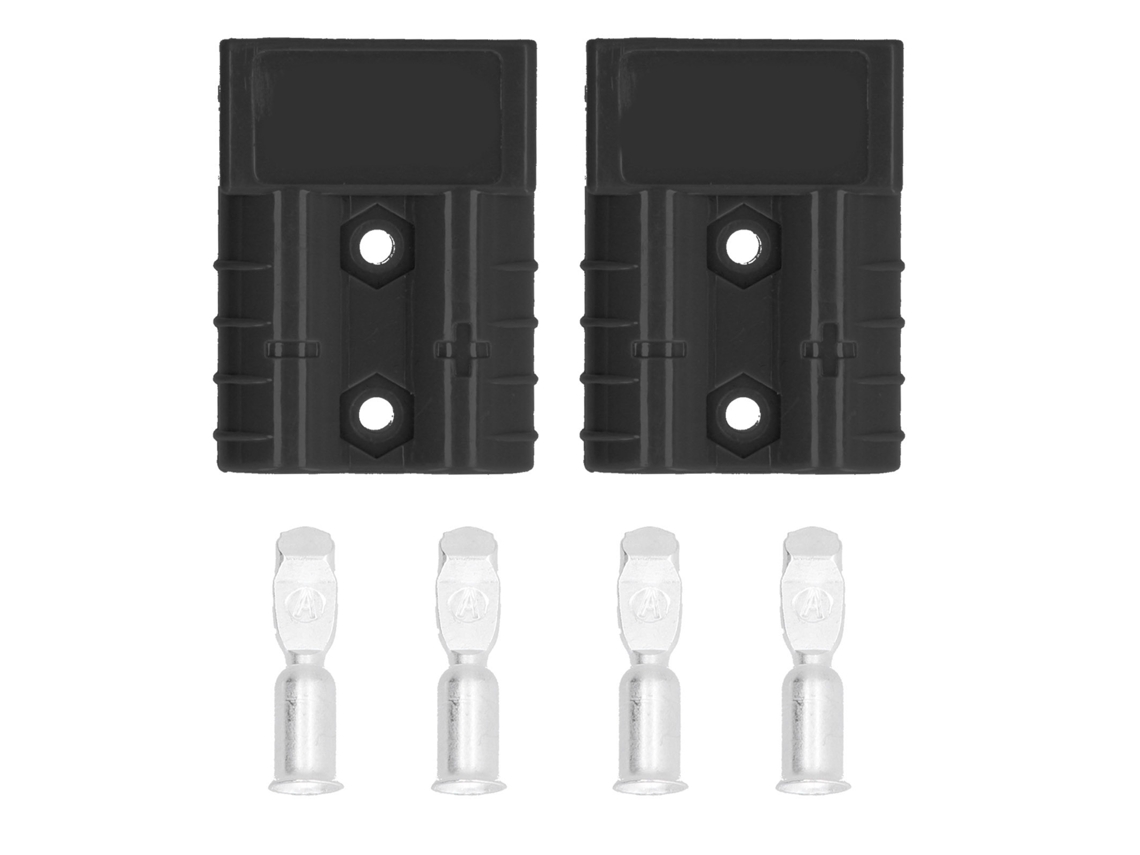 Kit De Cableado Rápido Con Conector De Batería De 2 Piezas, 50 A, 6 Awg, 600 V, Ligero, Color Negro.