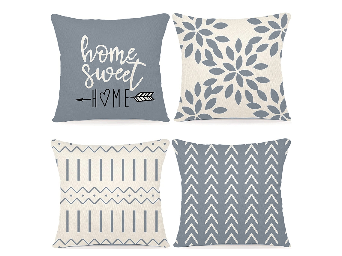 Juego De 4 Fundas De Almohada De Lino, Decoración Otoñal, 45,7 X 45,7 Cm