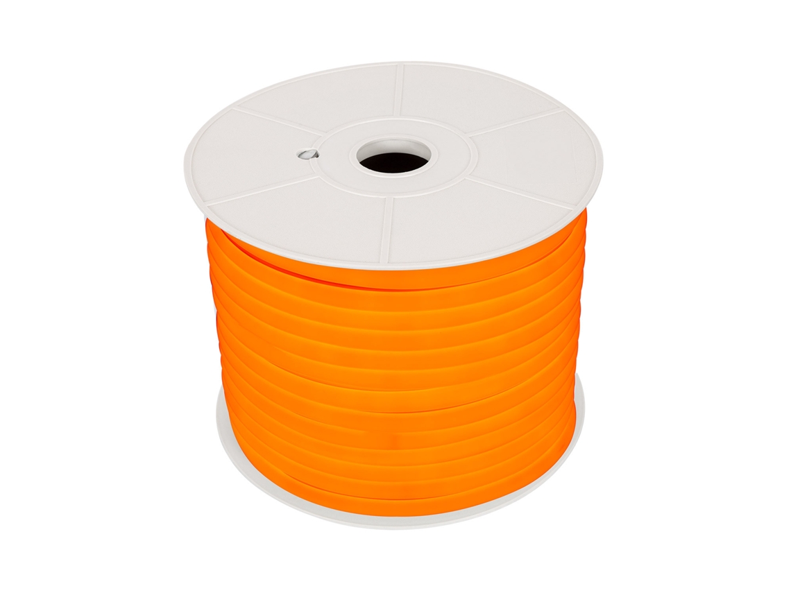Tira Led Neón Regulable 220v Bobina 50m Naranja Semicircular 180 7.5w/m Corte 100cm Ip67 Laranja