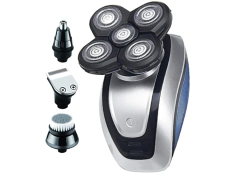 Afeitadora de cabeza para hombres calvos Maquinilla de afeitar eléctrica instantánea 4 en 1 Cortadora de pelo para barba y nariz Recargable Inalámb...