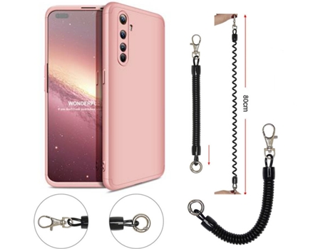 Funda Realme X50 Pro Slim Armor 360º con Cordón Antirrobo Rosa