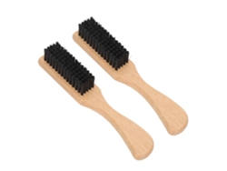 2 Cepillos Para Barba Con Cerdas De Imitación De Jabalí Para Barberías, De Madera Maciza Y Cerdas Duraderas.