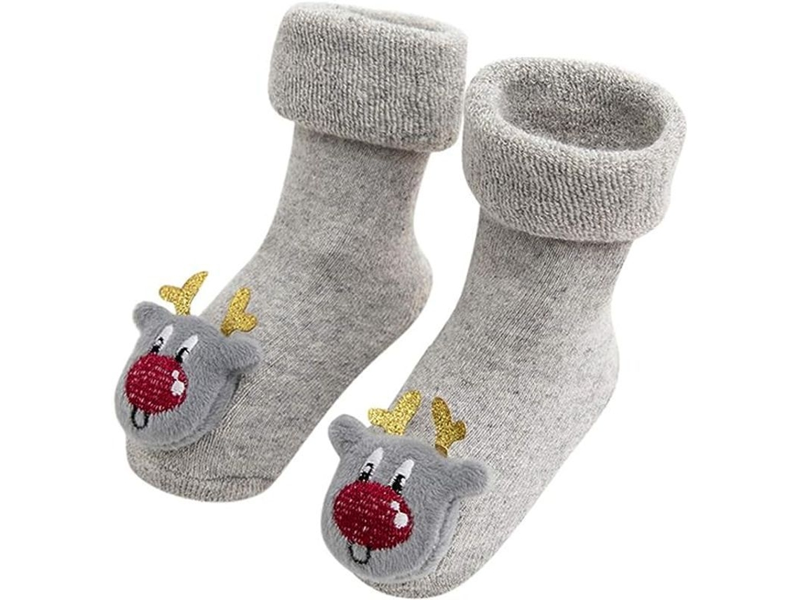 2026-calcetines De Piso Animales Divertidos 3d Bebé Niño Niña Elástico Suave Navideño Talla 0-1 Año