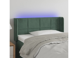 Cabecero Con Led De Terciopelo Verde Oscuro 93x16x78/88 Cm