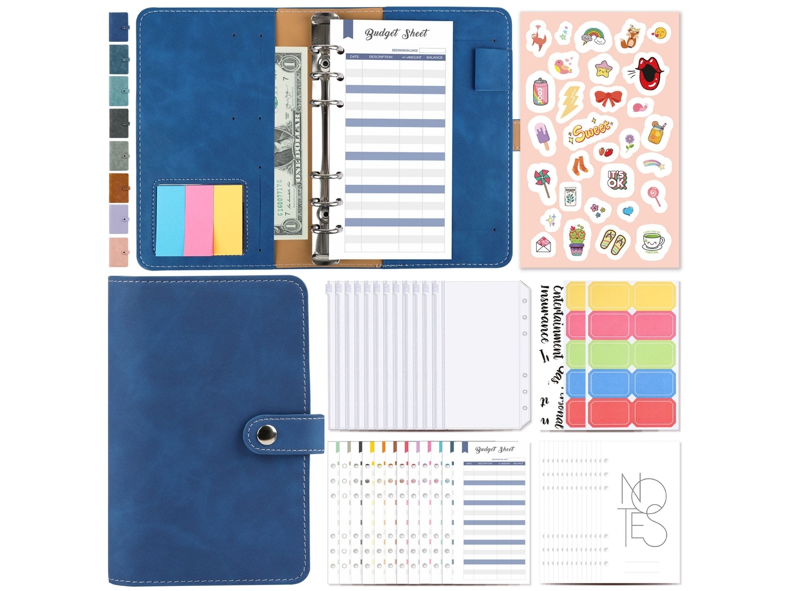 Libreta MDUG A6 con cremallera, compartimento para citas y sobre.