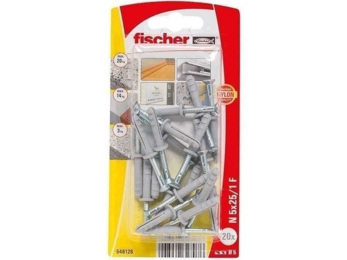 Espiga De Impacto Fischer N 5x25/1 F Nylon 25 Mm Espiga