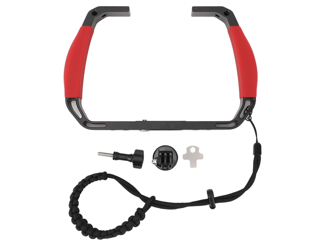 Soporte De Bandeja Para Equipo De Buceo Submarino Con Agarre Antideslizante Y 2 Cold Shoe Para Cámara De Acción Insta360 Red