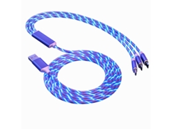 Cable De Streaming Metálico De Uno A Tres, Carga Rápida Para Teléfonos Apple, Android Y Type-c