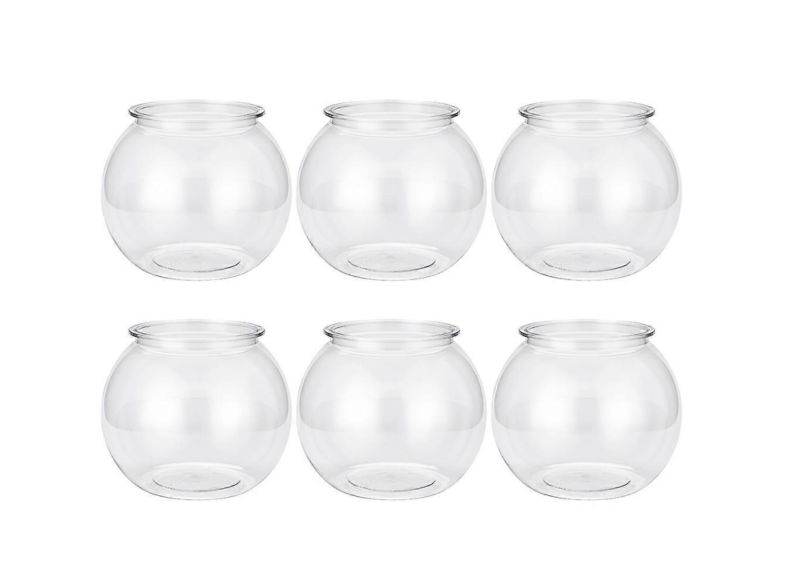 Rebe-6 Vasos De Plástico Transparentes Para Terrario Acuario Floreros Recipientes De Dulces Decoración De Mesa 12,5x12,5x10cm Transparente