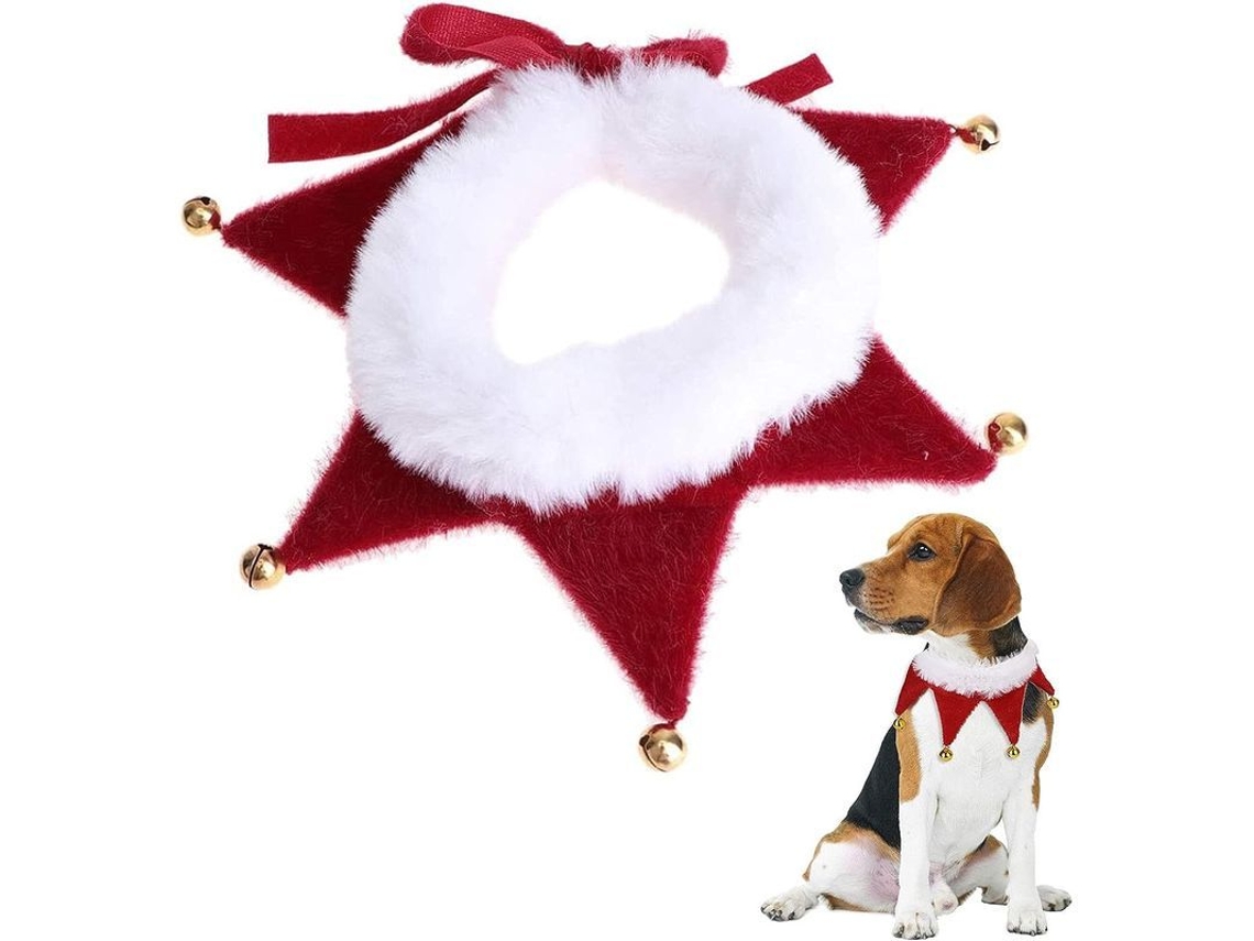 Collar navideño para mascotas con cascabeles, regalo de disfraz navideño para perros y gatos (m)