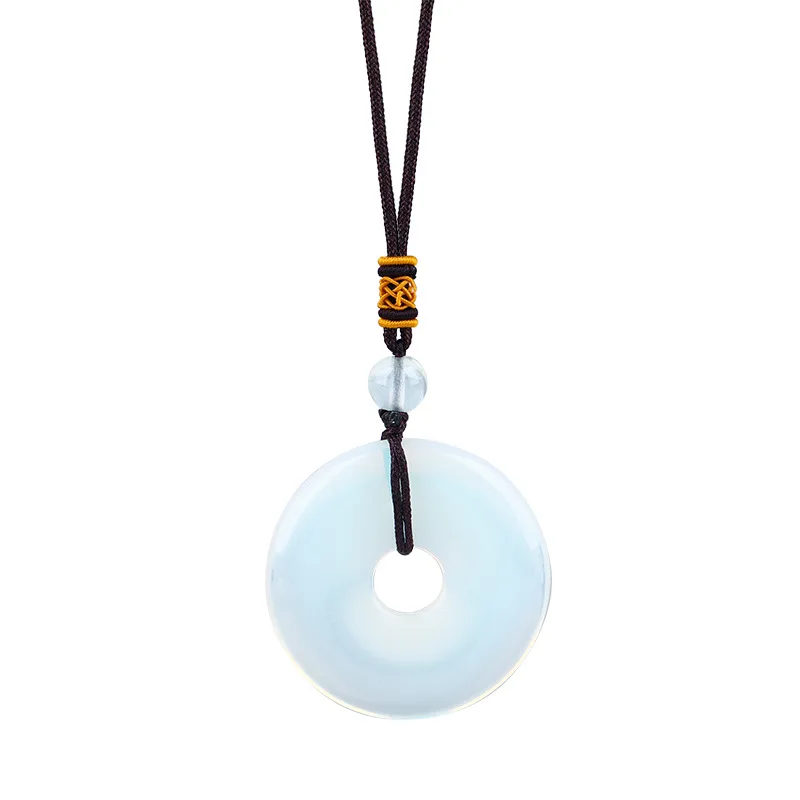 Collar con círculo de cristal curativo Reiki en forma de rosquilla, regalo de joyería, MDUG