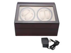 Juego de 4 cajas enrolladoras automáticas para relojes, con expositor, rojo/blanco