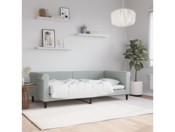 Sofá Cama Sin Colchón Terciopelo Gris Claro 90x190 Cm