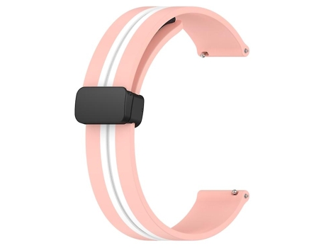 Correa para Garmin Forerunner SQ2 20 mm Cierre magnético plegable Correa de reloj de silicona Rosa-Blanco VENISYMLIS