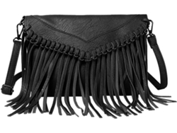 Bolsa Transversal Elegante Com Franjas, Feita Em Couro Pu Leve E Prático Para Mulheres. Ideal Para Usar Como Bolsa De Ombro.