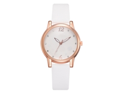 Reloj De Pulsera Analógico De Cuarzo Para Mujer Con Esfera Redonda, Estilo Moderno, Blanco.