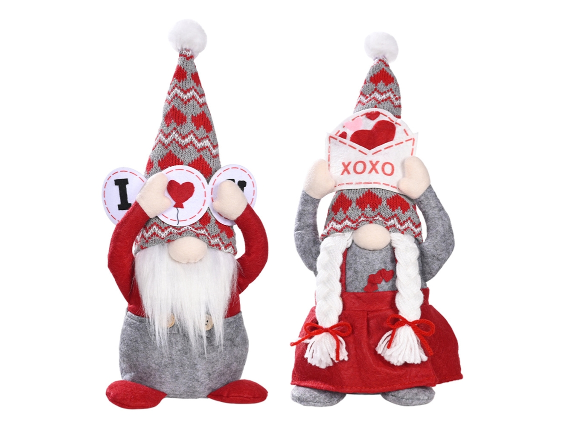 Pareja De Muñecos Sin Rostro, Elfos Y Gnomos, Regalo Navideño, Decoración Para El Hogar, Superposición De Ventana