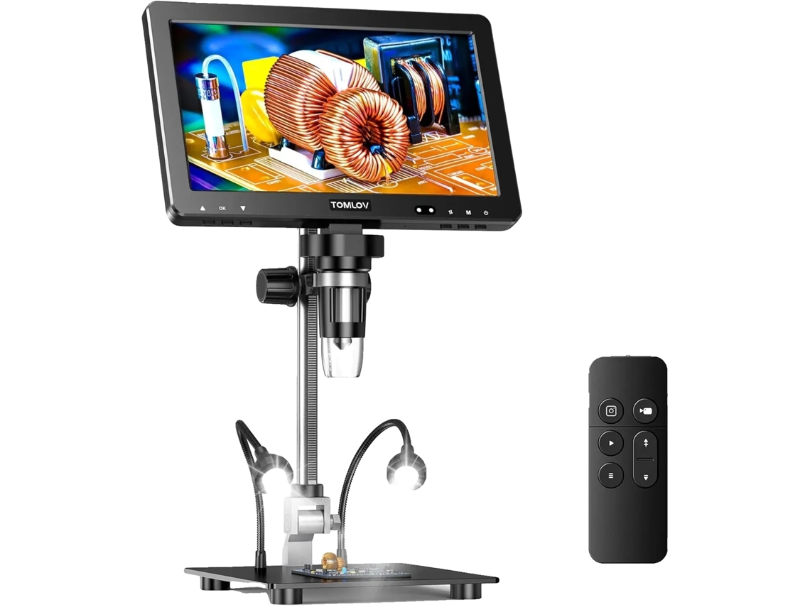 Microscopio digital, aumento de 1500x, pantalla HD IPS de 10,1'', 1500x