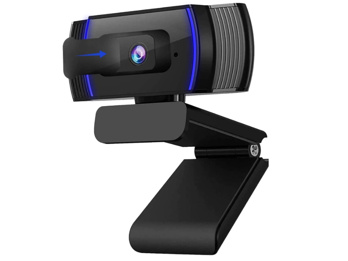 Cámara web USB Yizhood con enfoque automático, micrófono estéreo, control de software y cubierta de privacidad, 1080p FHD (negra)