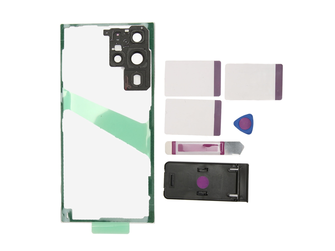 Capa De Vidro Traseira Para Galaxy S22 Ultra Com Lente De Câmera Fixa E Ferramentas De Reparo Frame Preto