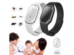 Pulsera Inteligente Negra Antimosquitos Ultrasonido Impermeable No Tóxica Bebés Niños