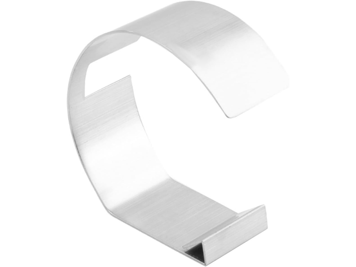 Organizador Cinturón Acero Inoxidable Plateado Montaje Pared Superficie Curva Almacenamiento Ahorra Espacio
