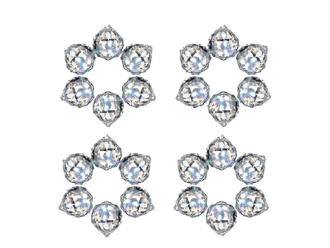 Juego de 24 bolas de cristal para colgar en ventanas, hogar y oficina - Ideales para captar la luz del sol - Colgantes arcoíris
