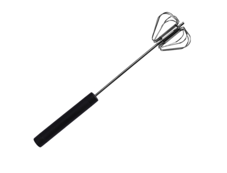 Batidor de huevos, batidora manual de acero inoxidable para el hogar - negro