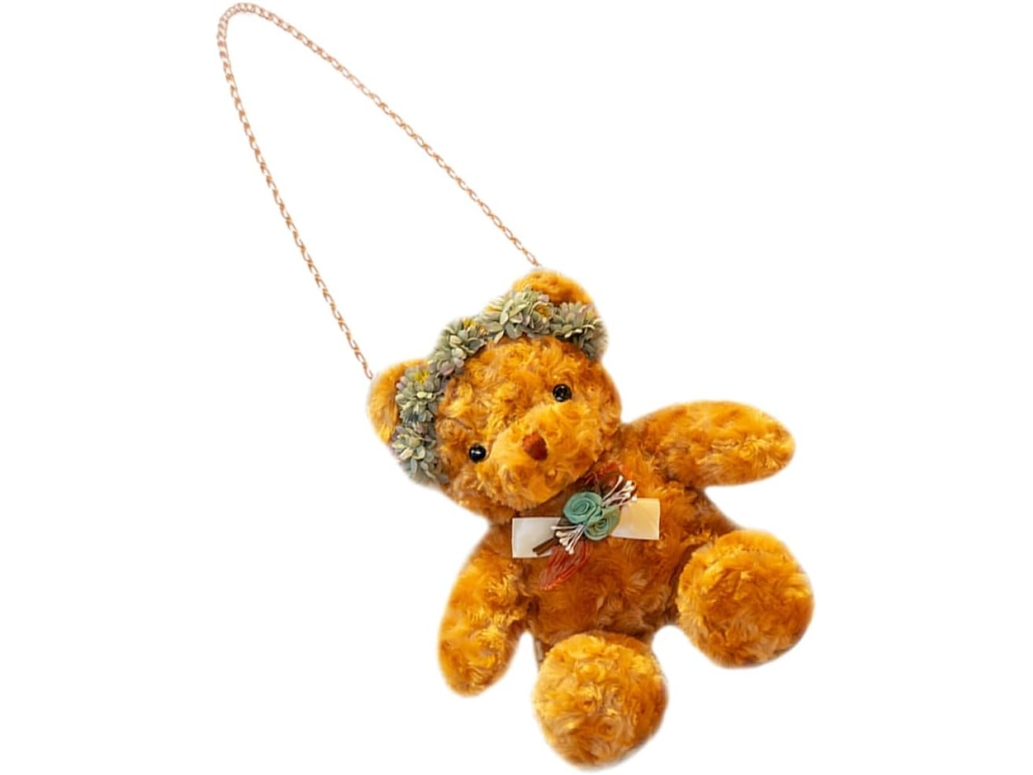 Adorable Bolso Bandolera De Osito De Peluche Para Niñas, Con Cremallera Suave Y Decoración Fotográfica.