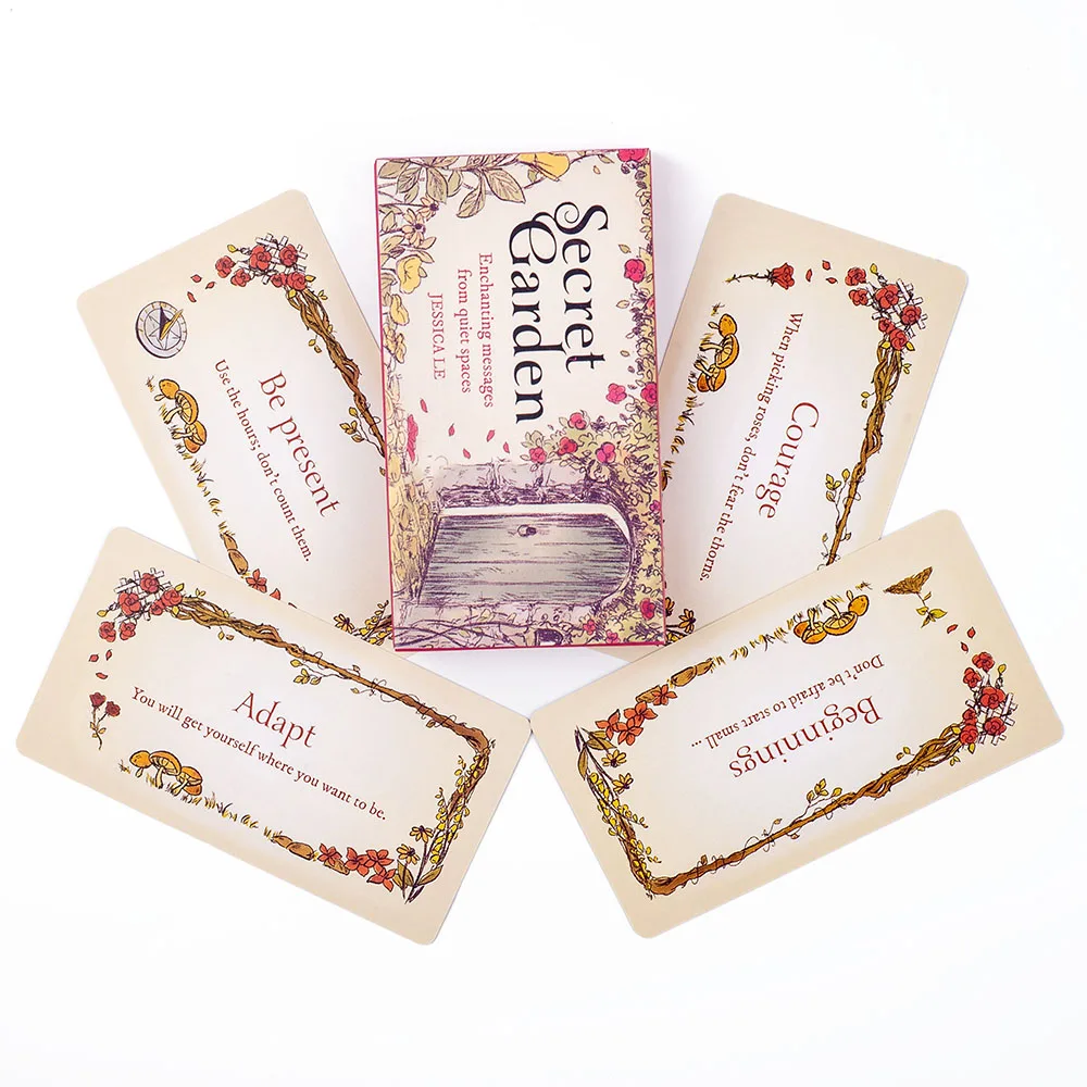 Juego de mesa El Jardín Secreto, 40 cartas con un diseño precioso e ilustraciones en inglés MDUG (11x6 cm)