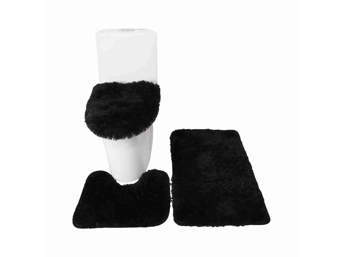 Juego De 3 Piezas: Alfombrilla De Baño, Funda Para Asiento De Inodoro, Alfombrilla Antiderrame Con Diseño En U, Suave Y Absorbente.