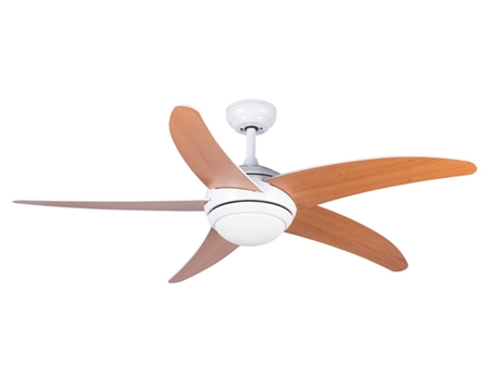 Ventilador de techo XTRELAMP RAGNAR d132cm LED 18W 6v metal blanco 5 aspas madera blanco Con mando a distancia