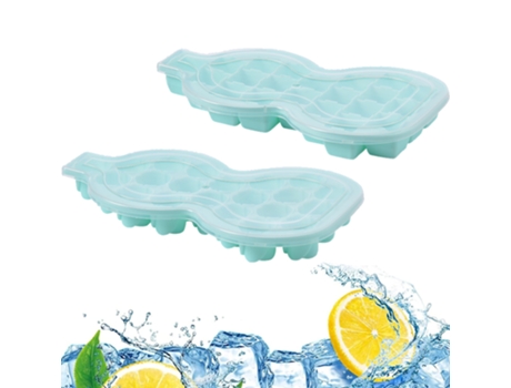 bandejas para cubitos de hielo con tapa, para bebidas de cócteles de whisky Bourbon, fácil liberación flexible, verde