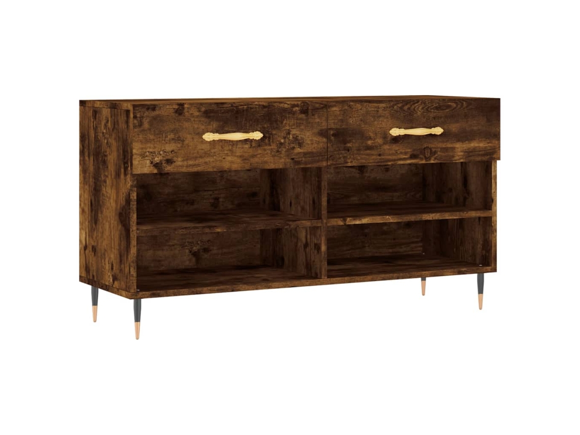 Maison Exclusive - Banco Zapatero Madera De Ingeniería Roble Ahumado 102x35x55 Cm