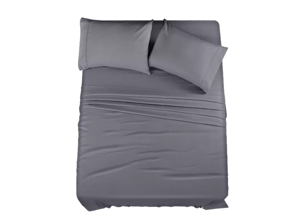 Sábanas King Size Count, Sábanas De Algodón Egipcio Para Colchón Hasta 17, Juego De 4 Piezas - Gris