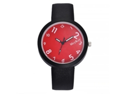Reloj De Cuarzo De Acero Con Dial Redondo Para Estudiantes Mcykcy De Piel Pu Rojo