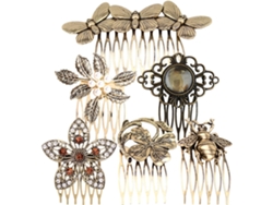 Un Peine Lateral Decorativo De Metal De Estilo Retro, Adecuado Para Mujeres.
