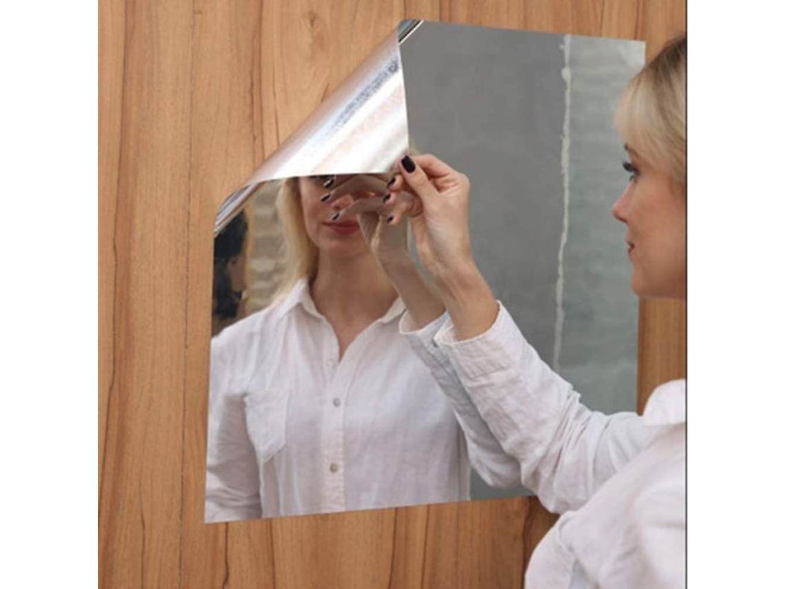 Láminas De Espejo Flexibles, Adhesivos De Pared Autoadhesivos Sin Vidrio De 50x50 Cm Para Baño Y Dormitorio.