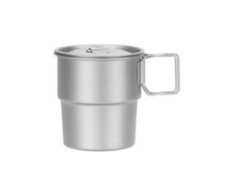 Tazas De Café Apilables De Titanio Para Camping De 300 Ml Con Asa Plegable, Taza De Metal Reutilizable Para Camping.