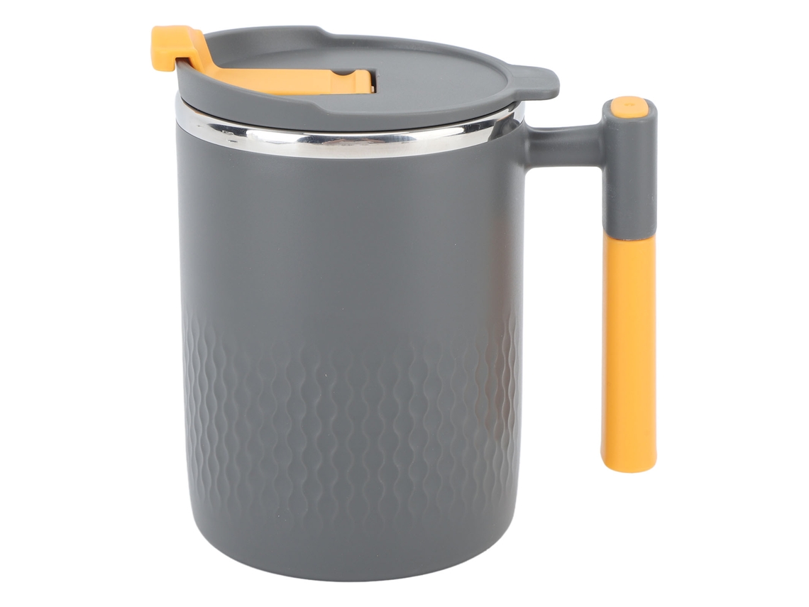Mali caneca Térmica de Café Isolada 450ml Aço Inox 304 com Alça e Tampa para Casa Escritório Cinza Escuro
