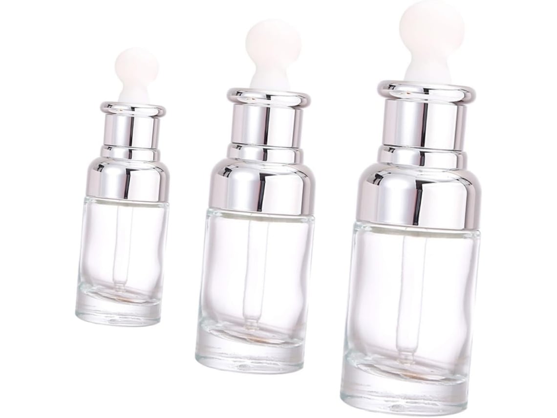 Juego De 3 Botellas De Vidrio Con Gotero Para Aceites Esenciales, Ideales Para Viajes.